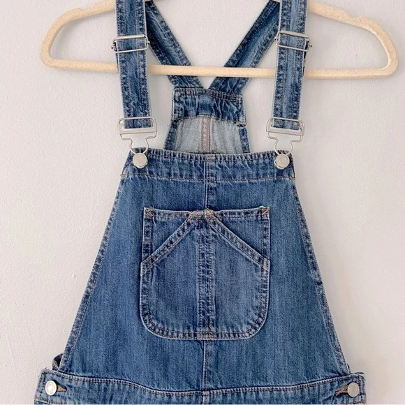 GAP Relaxed Ankle Denim Overalls Medium Indigo - Picture 5 of 16
